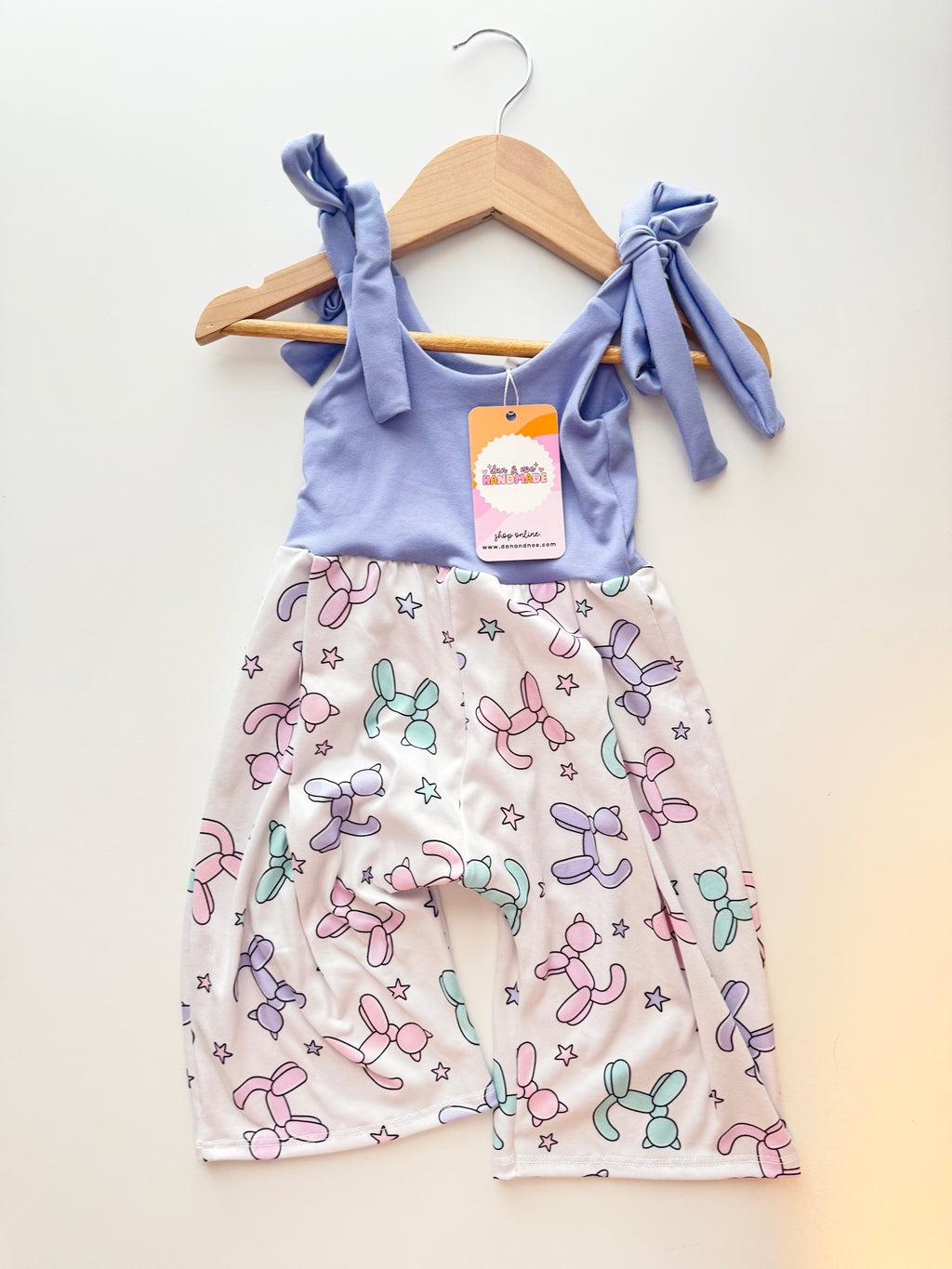 RTS 3-6mo • Shoulder Tie Pant Romper